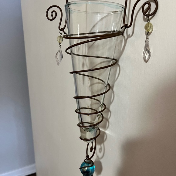 Decorative glass hanging holder for anything your heart desires!  good condition - Picture 3 of 6